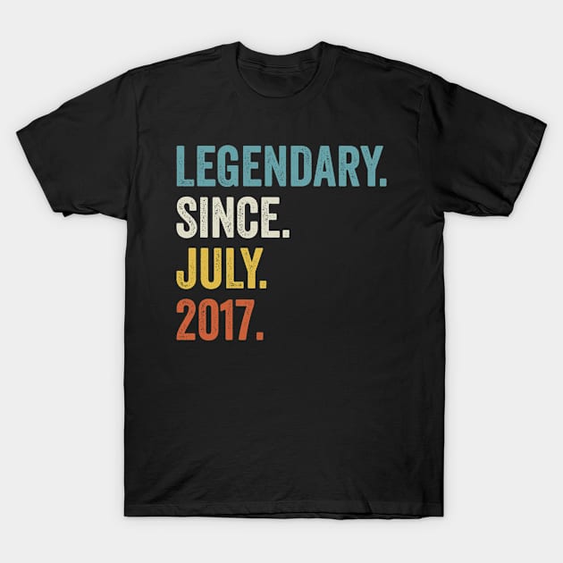 5 Years Old Legendary Since July 2017 5th Birthday T-Shirt by tobzz